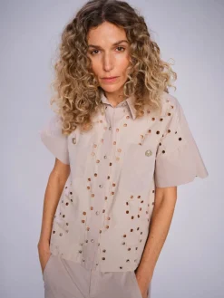 MOS MOSH Tazhi Cotny Shirt Feather Gray