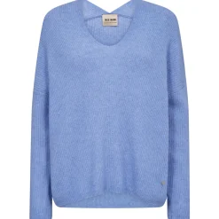 MOS MOSH Thora V-neck Knit Hydrangea