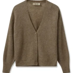 MOS MOSH Thora V-Neck Knit Cardigan Rain Drum