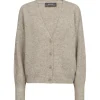 MOS MOSH Thora V-neck Knit Cardigan Feather Gray