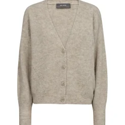 MOS MOSH Thora V-neck Knit Cardigan Feather Gray