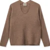MOS MOSH Thora V-neck Knit Cinnamon Swirl