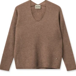 MOS MOSH Thora V-neck Knit Cinnamon Swirl