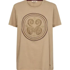 MOS MOSH Zano O-SS Embroidery Tee Sesame