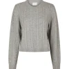 NEO NOIR Amiri Cable Knit Blouse Light Grey