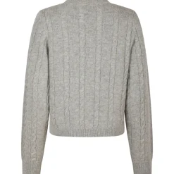 NEO NOIR Amiri Cable Knit Blouse Light Grey