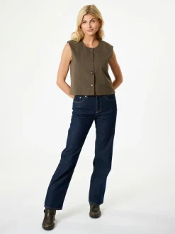 NEO NOIR Birtha Waistcoat Brown Melange