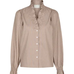 NEO NOIR Brielle Stripe Shirt Brown
