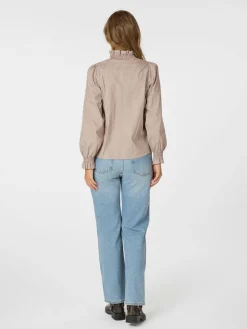 NEO NOIR Brielle Stripe Shirt Brown