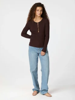 NEO NOIR Carlton Knit Blouse Brown
