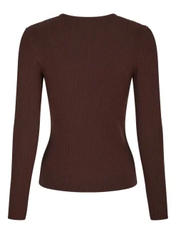 NEO NOIR Carlton Knit Blouse Brown