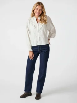 NEO NOIR Degas Embroidery Blouse Off White
