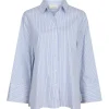 NEO NOIR Dita Mini Stripe Shirt Light Blue
