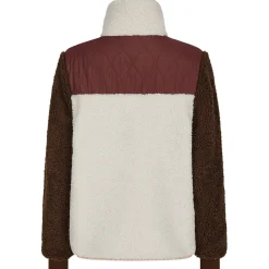 NEO NOIR Eagle Contrast Teddy Jacket Burgundy