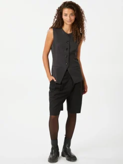 NEO NOIR Fabia Structure Waistcoar Dark Grey