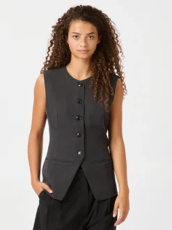 NEO NOIR Fabia Structure Waistcoar Dark Grey