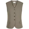 NEO NOIR Gamina Structure Waistcoat Khaki