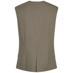 NEO NOIR Gamina Structure Waistcoat Khaki