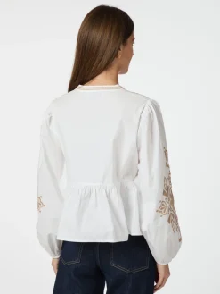 NEO NOIR Ginia Emb Blouse Off White
