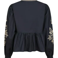 NEO NOIR Ginia Emb Blouse Navy