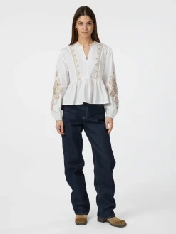 NEO NOIR Ginia Emb Blouse Off White