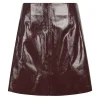 NEO NOIR Hemie Patent Skirt Burgundy