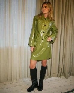 NEO NOIR Hemie Patent Skirt Olive