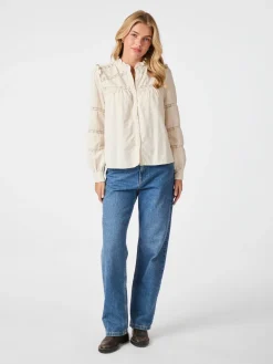 NEO NOIR Isala Corduroy Shirt Ivory