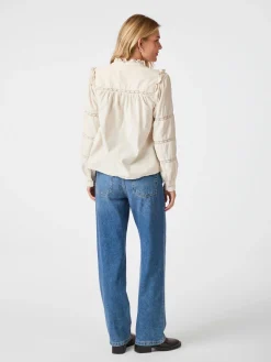 NEO NOIR Isala Corduroy Shirt Ivory