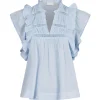 NEO NOIR Jayla S Voile Top Light Blue
