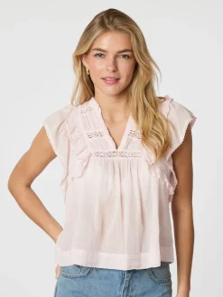 NEO NOIR Jayla Voile Top Light Pink