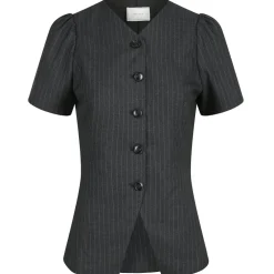 NEO NOIR Jules Pinstripe Blouse Antracit