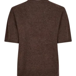 NEO NOIR Missy Knit Tee Brown Melange