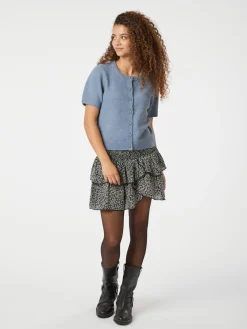 NEO NOIR Mitta Knit Cardigan Smoke Blue