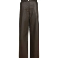 NEO NOIR Pinur Faux Leather Pants Dark Brown