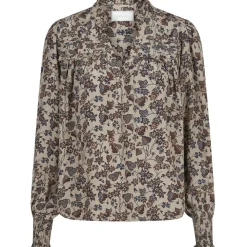 NEO NOIR Rhia Drapy Ivy Blouse Taupe