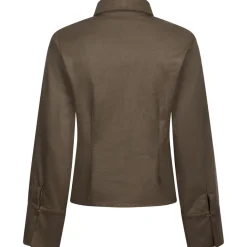 NEO NOIR Rosa Faux Suede Shirt Dark Brown