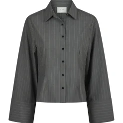 NEO NOIR Rosa Pinstripe Shirt Grey