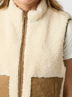 NEO NOIR Scout Teddy Waistcoat Off White