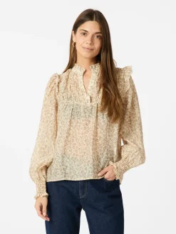 NEO NOIR Selfina Graphic Flower Blouse Off White