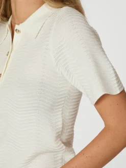 NEO NOIR Soko Wave Knit Tee Off White