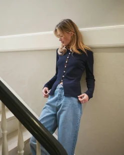 NEO NOIR Teller Knit Blouse Dark Navy