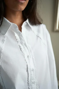 NEO NOIR Tilly C Poplin Shirt White
