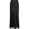 NEO NOIR Veroni Satin Lace Skirt Sort