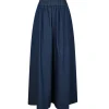 NEO NOIR Yara Denim Long Skirt Denim Dark Blue