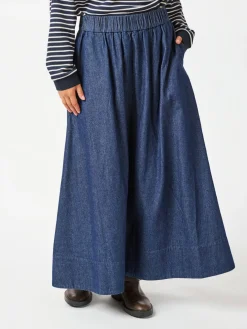 NEO NOIR Yara Denim Long Skirt Denim Dark Blue