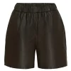 NOTYZ 11193 Leather Shorts Dark Chocolate Brown