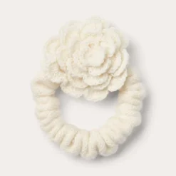 O'TAY Small Scrunchie Flower Off White