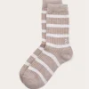 O'TAY Striped Socks Taupe/Off White Onesize