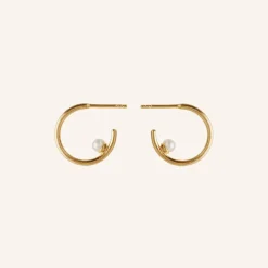 PERNILLE CORYDON Pearl Globe Hoops (guld/sølv)